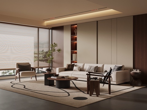 中古风客厅su模型