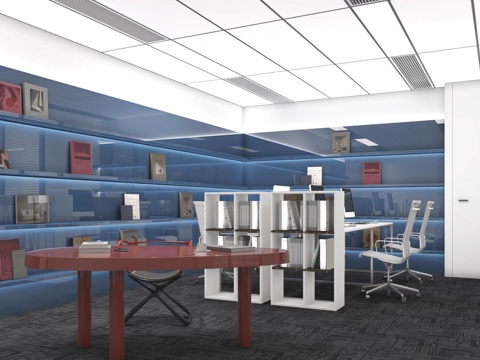  现代办公室3d模型 
