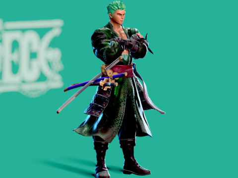 现代动漫人物 动漫武士 日漫武士 战士su模型