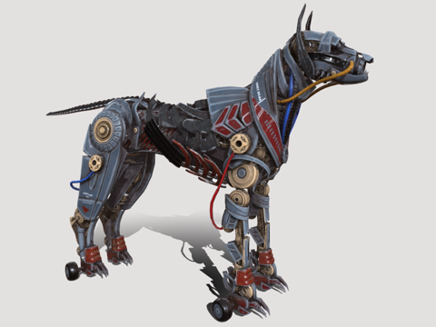 科技感智能机器 机器狗 机器人su模型