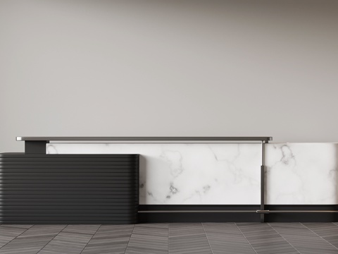 现代意式前台 接待台 服务台su模型