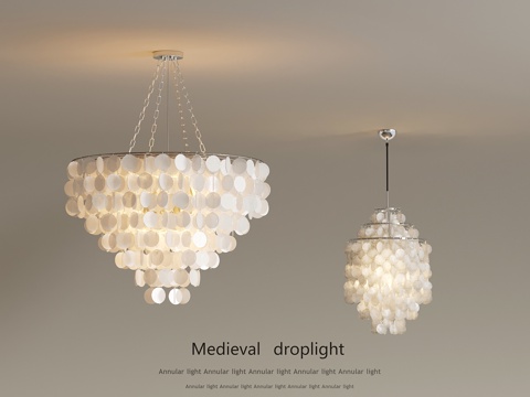 现代珠片吊灯su模型