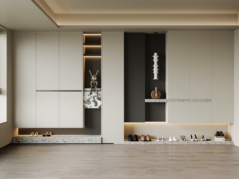 现代鞋柜 入户玄关柜su模型