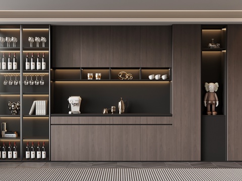  现代意式酒柜 餐边柜3d模型 