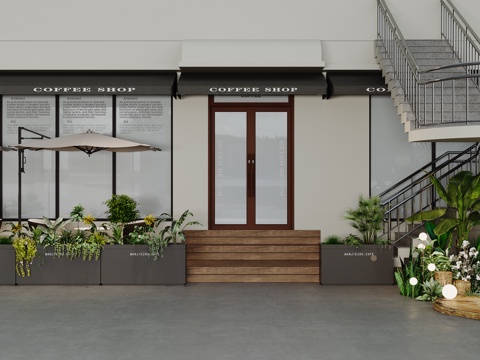  绿植景观花箱3d模型 