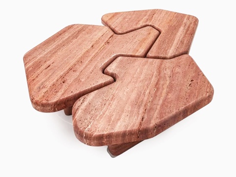  中古风异形石材茶几3d模型 