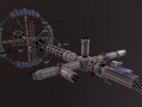 科技感太空飞船 空间站 宇宙空间站su模型