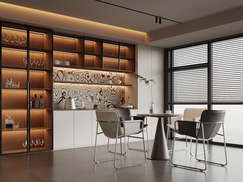 意式餐厅su模型