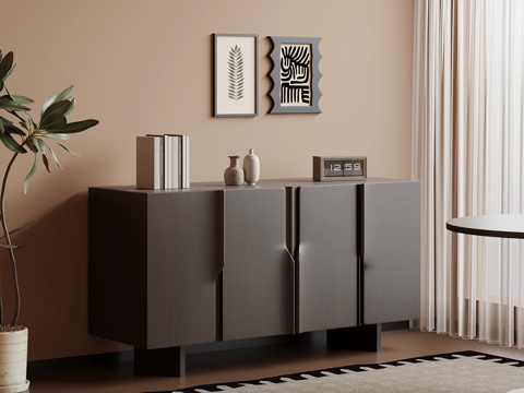 中古风玄关柜 边柜su模型