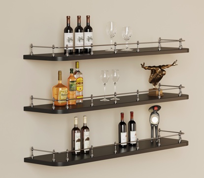现代酒架 置物架su模型
