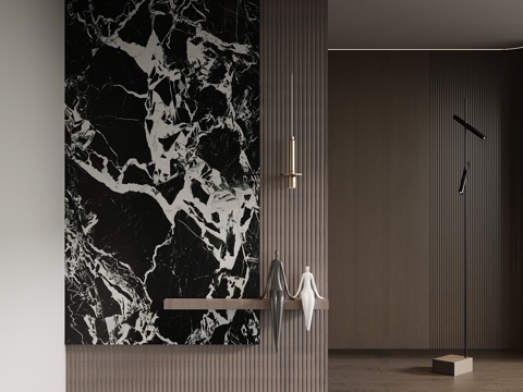 意式玄关 入户装饰隔断su模型