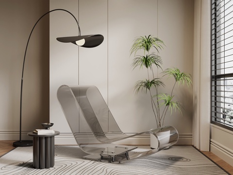 现代躺椅 玻璃椅su模型