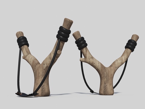 弹弓 树杈弹弓 弹弓景观小品 弹弓雕塑 打卡拍照景观 景观打su模型