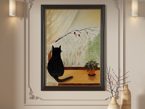 法式，简欧，复古，中古，轻奢，油画，装饰画3d模型