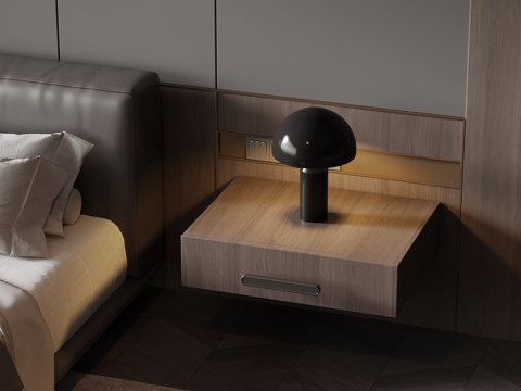 现代意式床头柜su模型