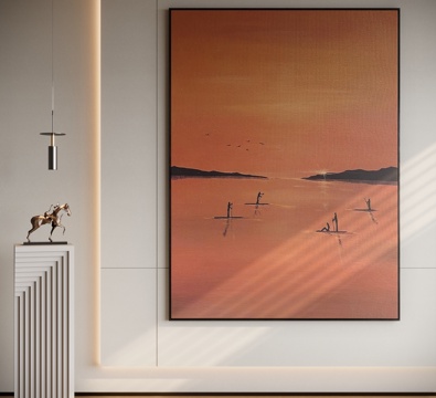 现代中古装饰挂画su模型