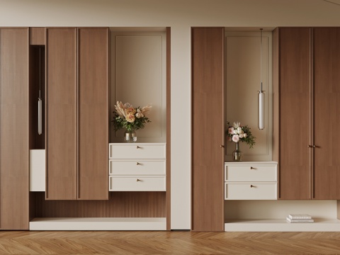 中古风入户鞋柜su模型