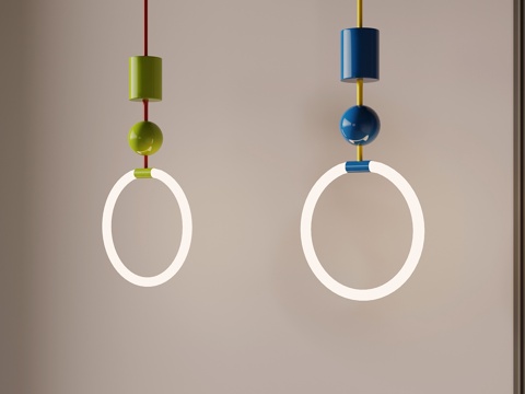  现代吊灯 多巴胺吊灯3d模型 