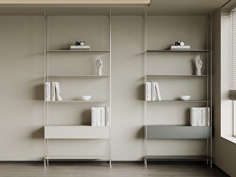 现代书架 置物架su模型