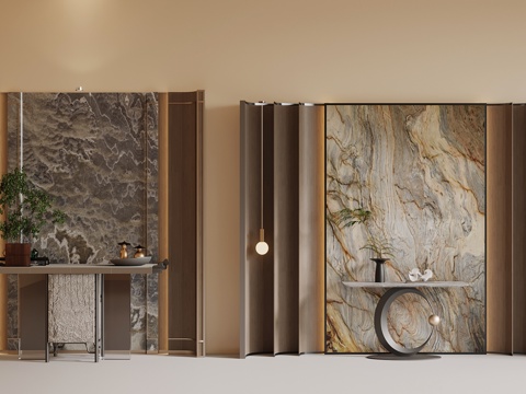 中古风玄关台 端景台su模型