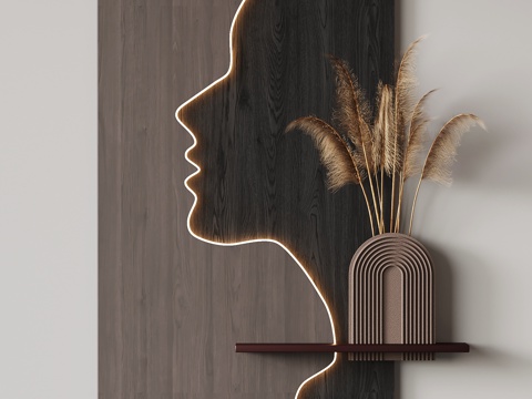 现代意式墙饰su模型