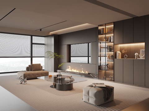 意式客厅su模型