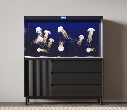 现代意式鱼缸 水母鱼缸su模型