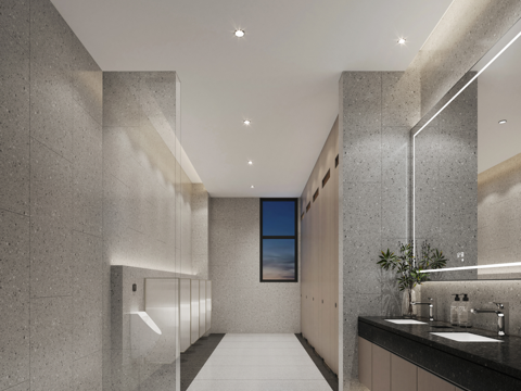 工装公共卫生间施工图，办公室卫生间，办公楼卫生间，商场卫生间cad施工图