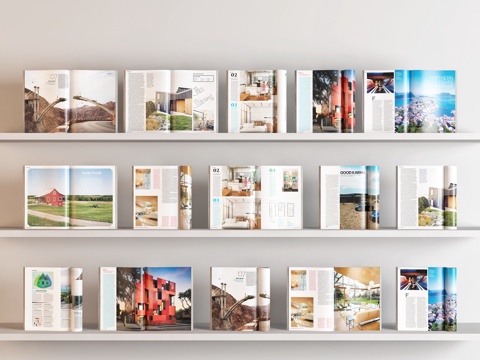  现代饰品摆件组合 书籍 书本 摆件 饰品 装饰品3d模型 