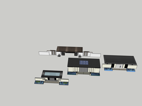 小区 入口 景观 大门 出入口 地产 工装 示范区 房地产su模型