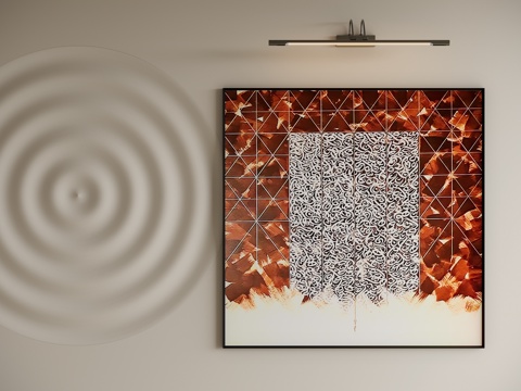 现代中古装饰画su模型