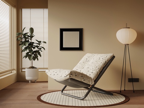  现代中古风休闲椅 折叠椅3d模型 