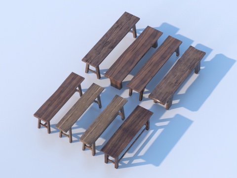  长凳 板凳 凳子 实木凳子3d模型 