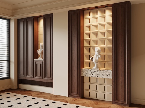 中古风隔断su模型