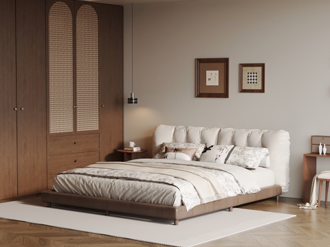 中古风卧室su模型