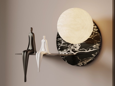 现代意式壁灯 装饰灯su模型