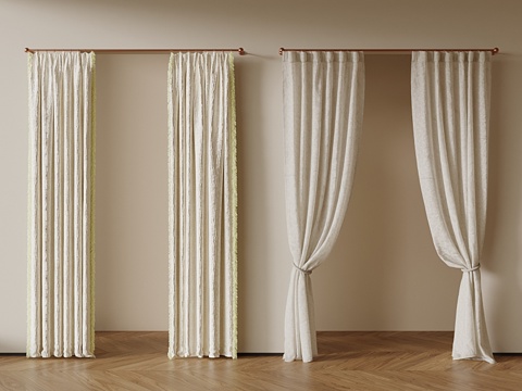 现代窗帘su模型