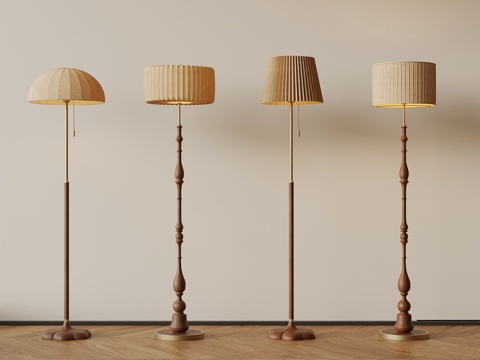 法式中古风落地灯su模型