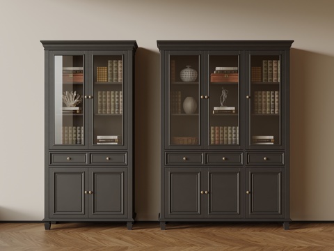 法式书柜su模型