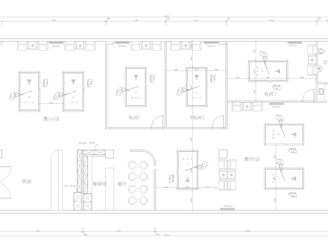 台球俱乐部 最新平面施工图合集cad施工图