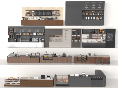  咖啡厅3d模型 