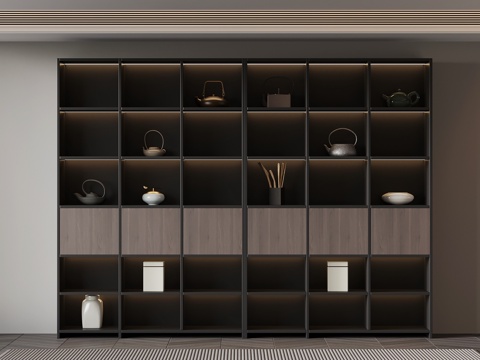 现代意式茶柜su模型