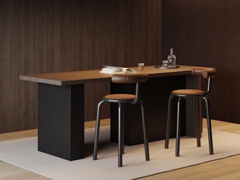 现代意式吧台 吧椅su模型