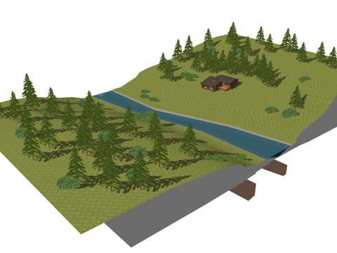 居住区 户外景观 公园 示范区 美丽乡村 景观 景观小品 地su模型