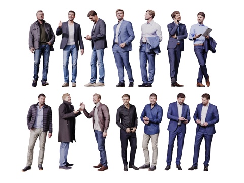 现代人物 男人 女人 商务人物 休闲人物 人物组合su模型