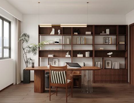  中古风书房 书柜3d模型 