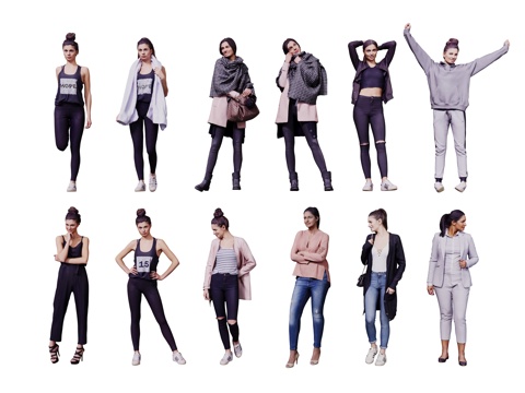  现代人物 男人 女人 商务人物 休闲人物 人物组合3d模型 