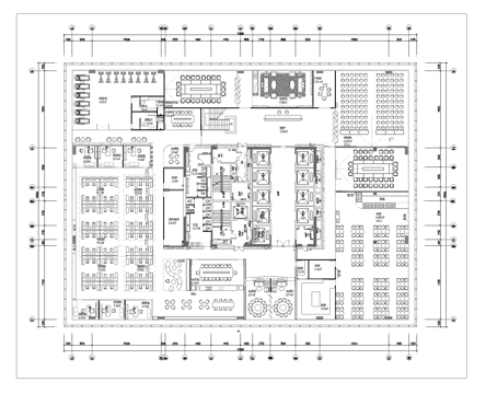 1200平办公室  最新平面施工图合集cad施工图