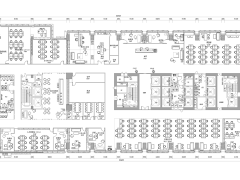 1150平办公室 最新平面施工图合集cad施工图