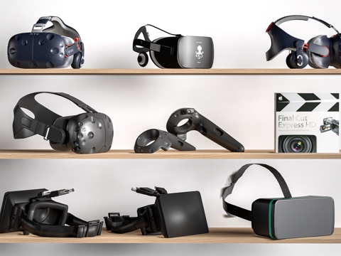 现代VR眼镜 虚拟现实器材 智能眼镜 3D眼镜su模型